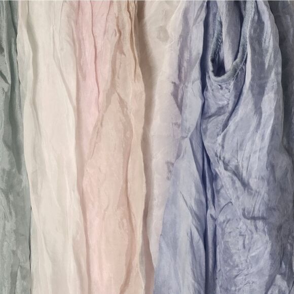 Belle France L Ethereal SILKBlendLined SequinStrap FairyWingSleeve Women Blouse - Picture 8 of 13